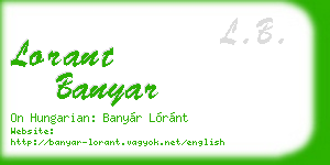 lorant banyar business card