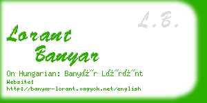 lorant banyar business card